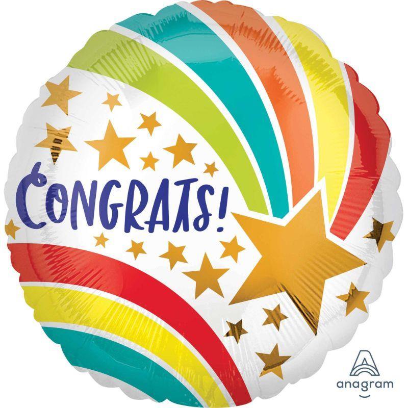 Congrats Shooting Star Foil Balloon - 45cm