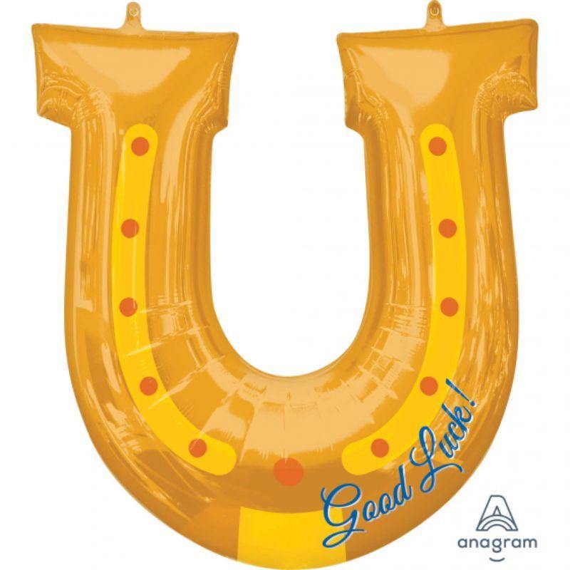 SuperShape Good Luck Horseshoe Foil Balloon - 63cm x 71cm - The Base Warehouse