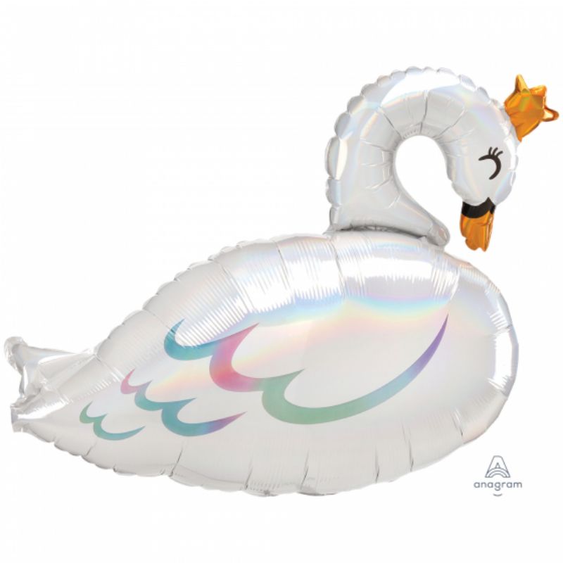 SuperShape Holographic Iridescent Swan Foil Balloon - 73cm x 55cm