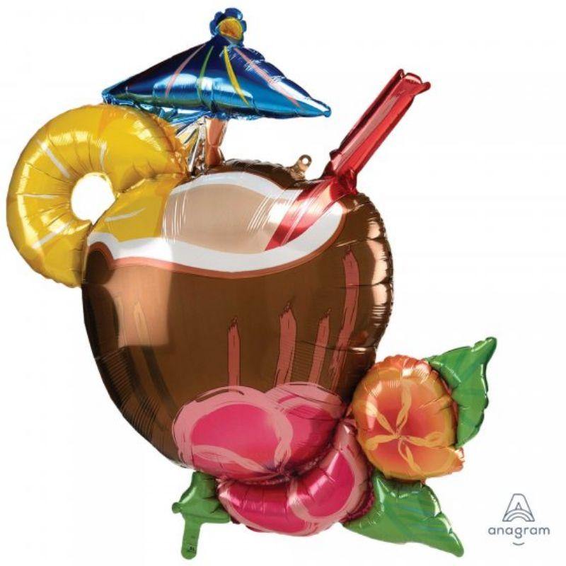 SuperShape Coconut Pina Colada Drink Foil Balloon - 76cm x 71cm
