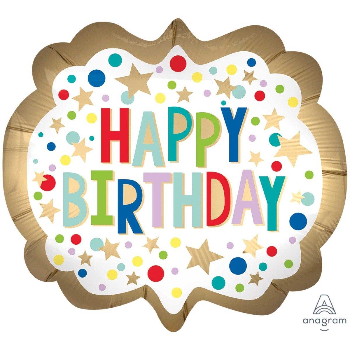 SuperShape Fold Satin Marquee Dots Foil Balloon - 63cm x 55cm - The Base Warehouse