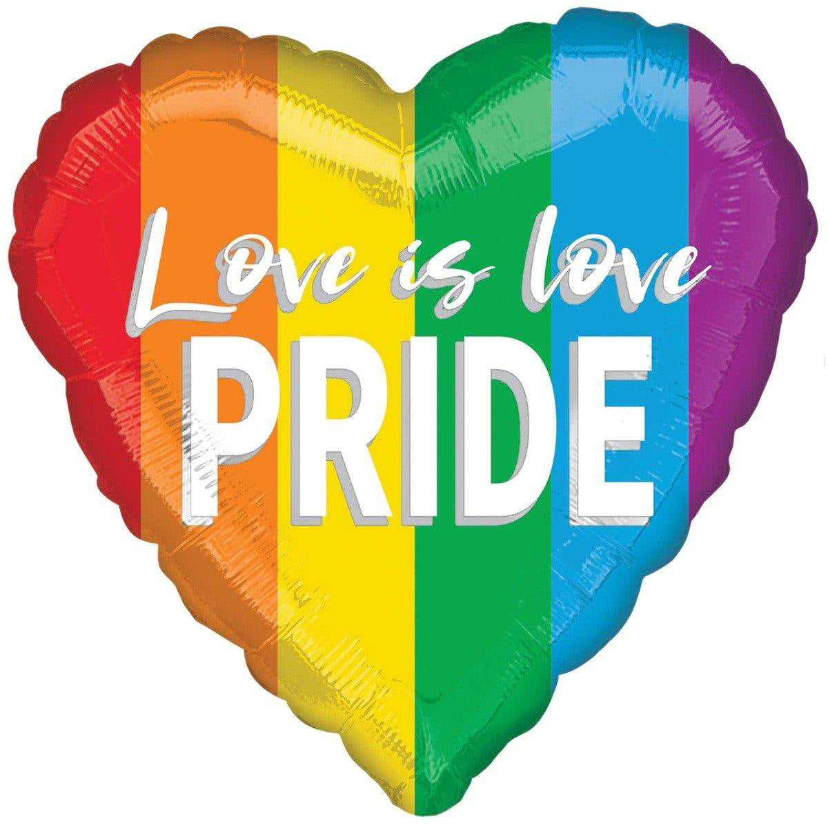 Love is Love Pride Heart Foil Balloon - 45cm