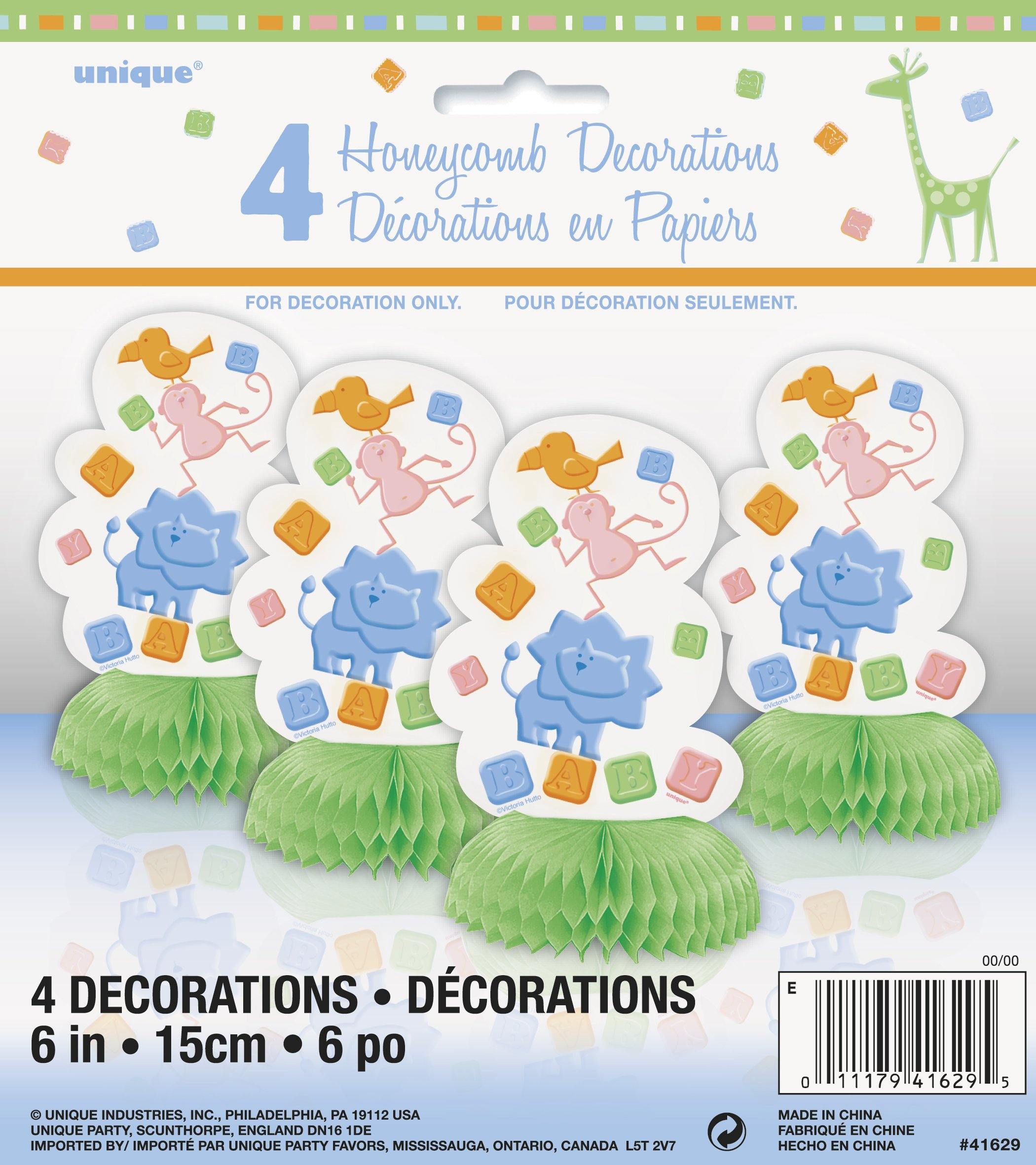 4 Pack Mini Animal Crackers Honeycomb Decorations - 15cm