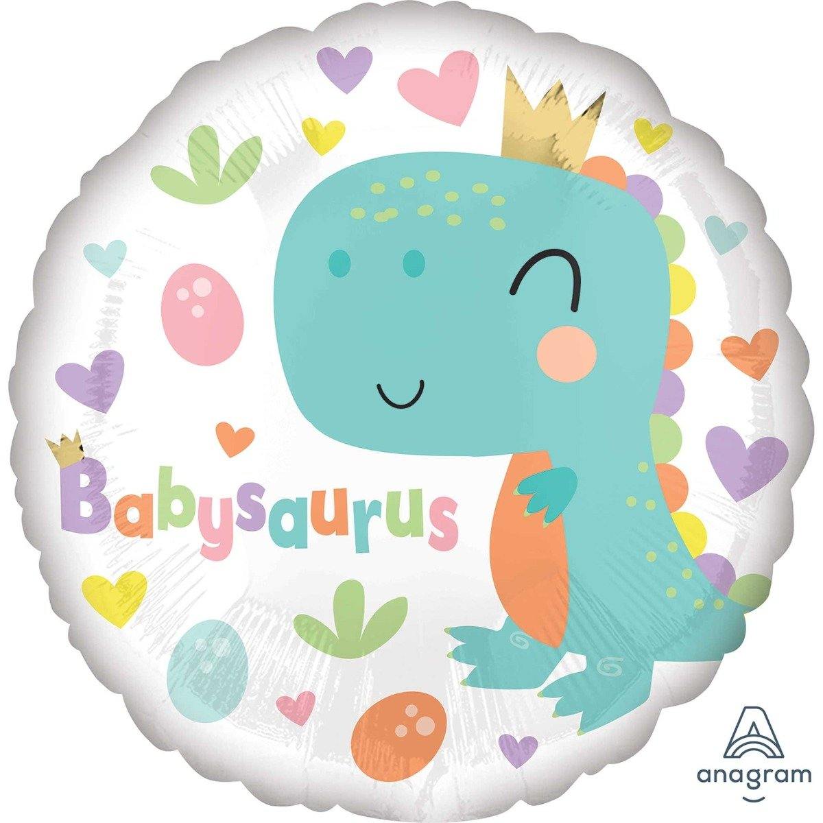Babysaurus Round Foil Balloon - 45cm - The Base Warehouse
