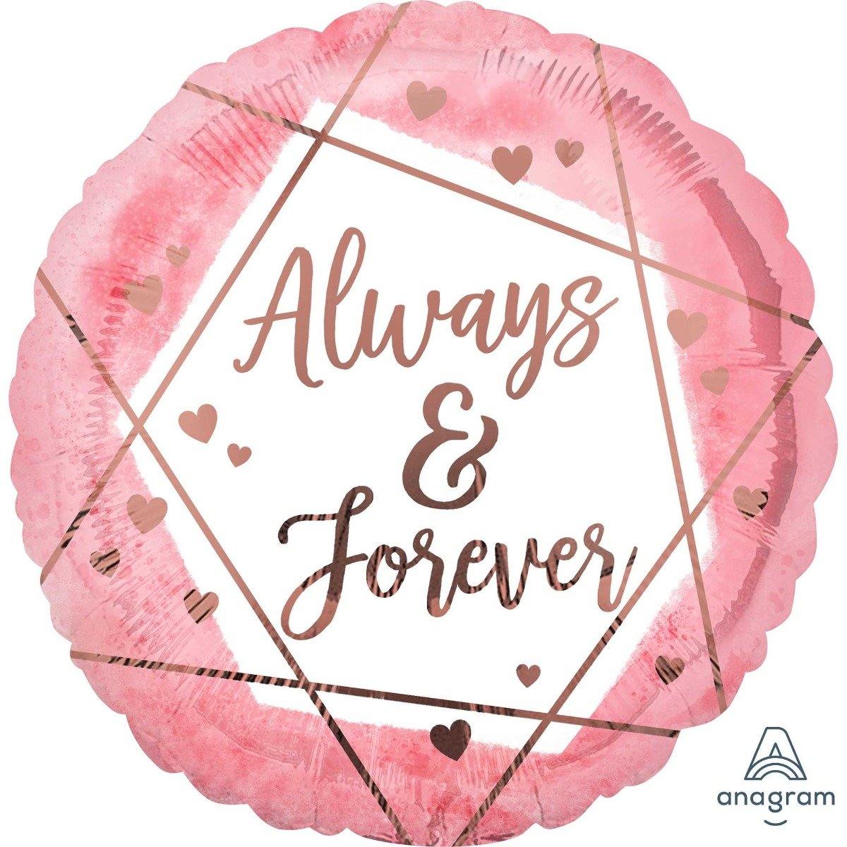 Always & Forever Watercolour Round Foil Balloon - 45cm - The Base Warehouse