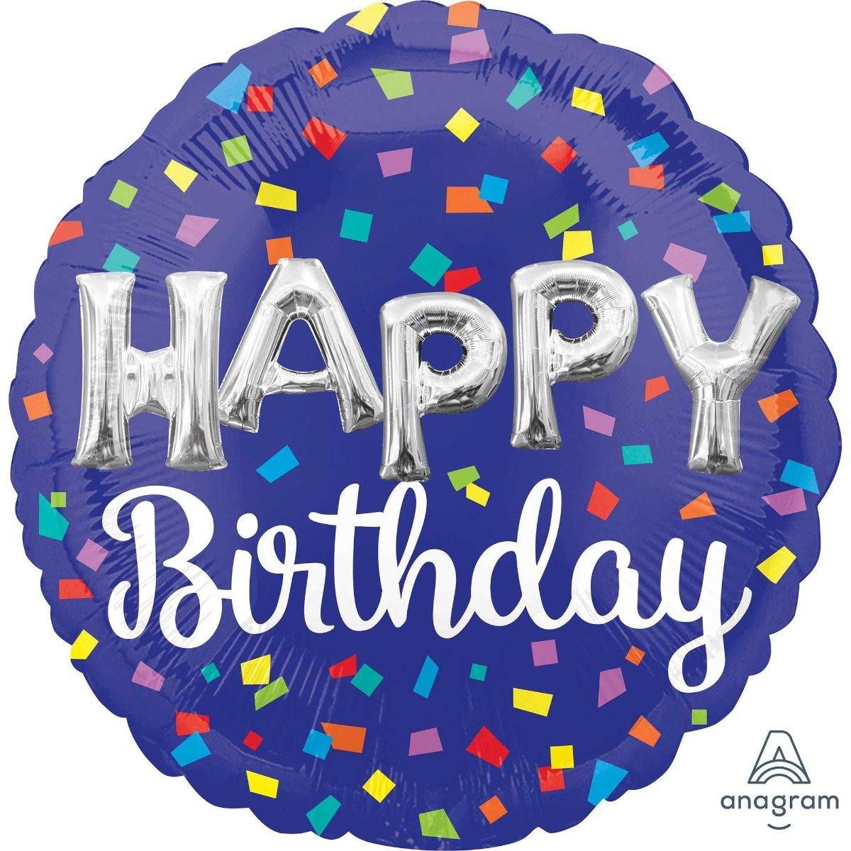 HBD Balloon Letters Round Foil Balloon - 45cm - The Base Warehouse