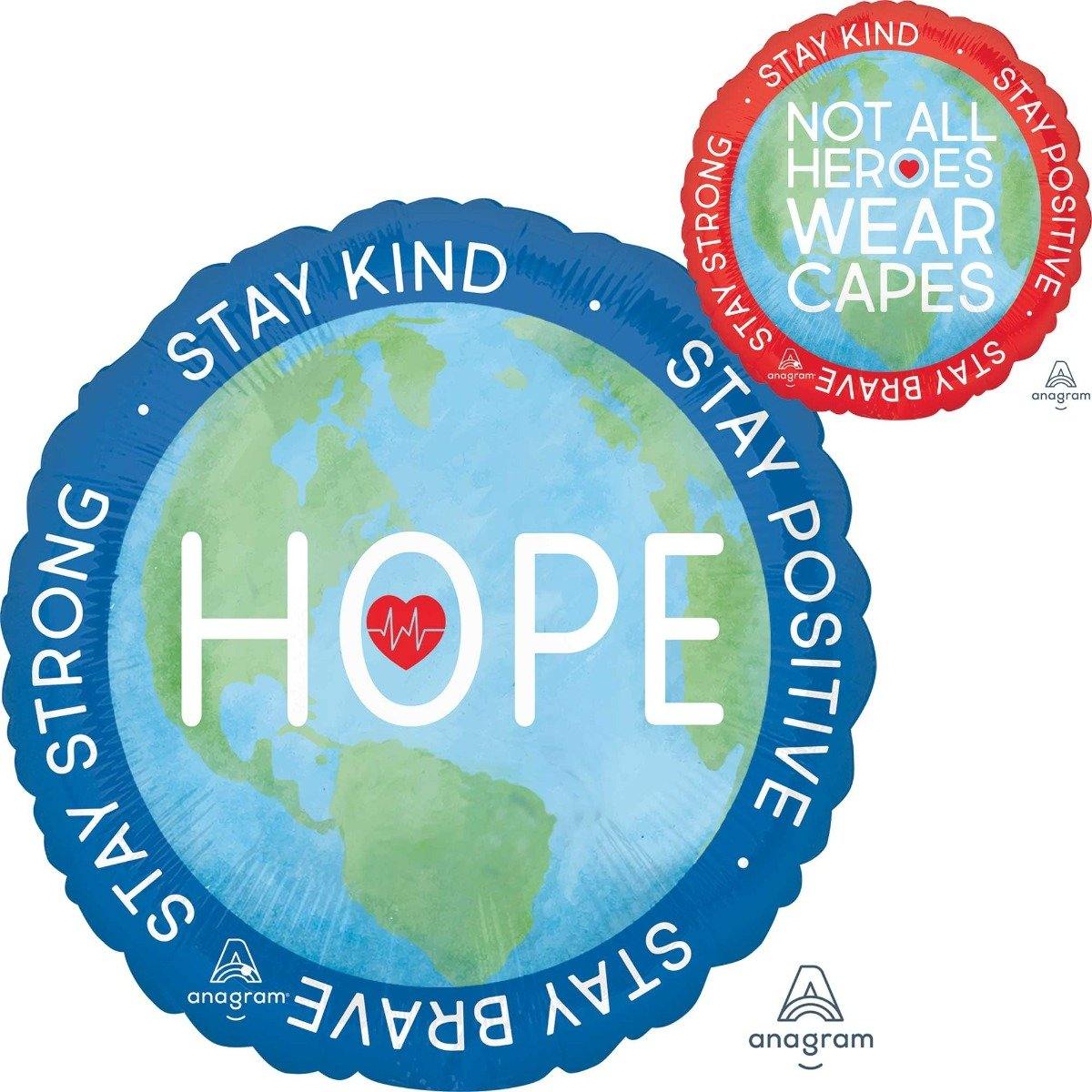 Double Sided Hope Round Foil Balloon - 45cm - The Base Warehouse
