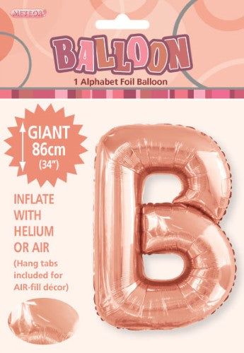 Rose Gold Letter B Foil Balloon - 86cm