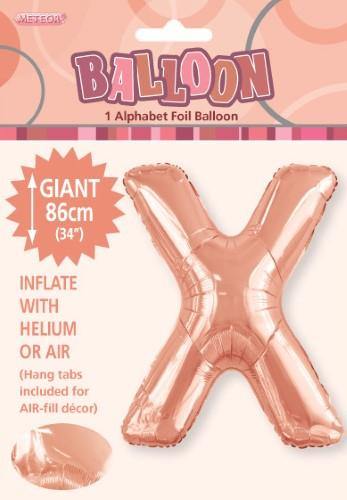 Rose Gold Letter X Foil Balloon - 86cm - The Base Warehouse