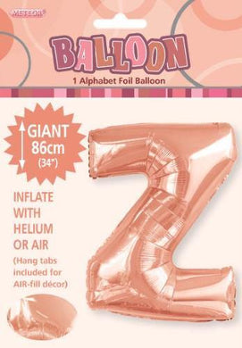 Rose Gold Letter Z Foil Balloon - 86cm - The Base Warehouse