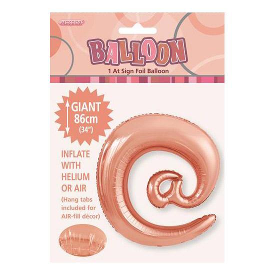 Rose Gold At Sign Foil Balloon - 86cm - The Base Warehouse