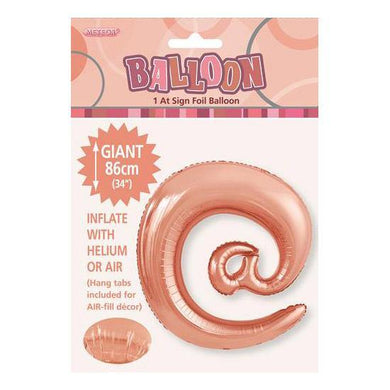 Rose Gold At Sign Foil Balloon - 86cm - The Base Warehouse