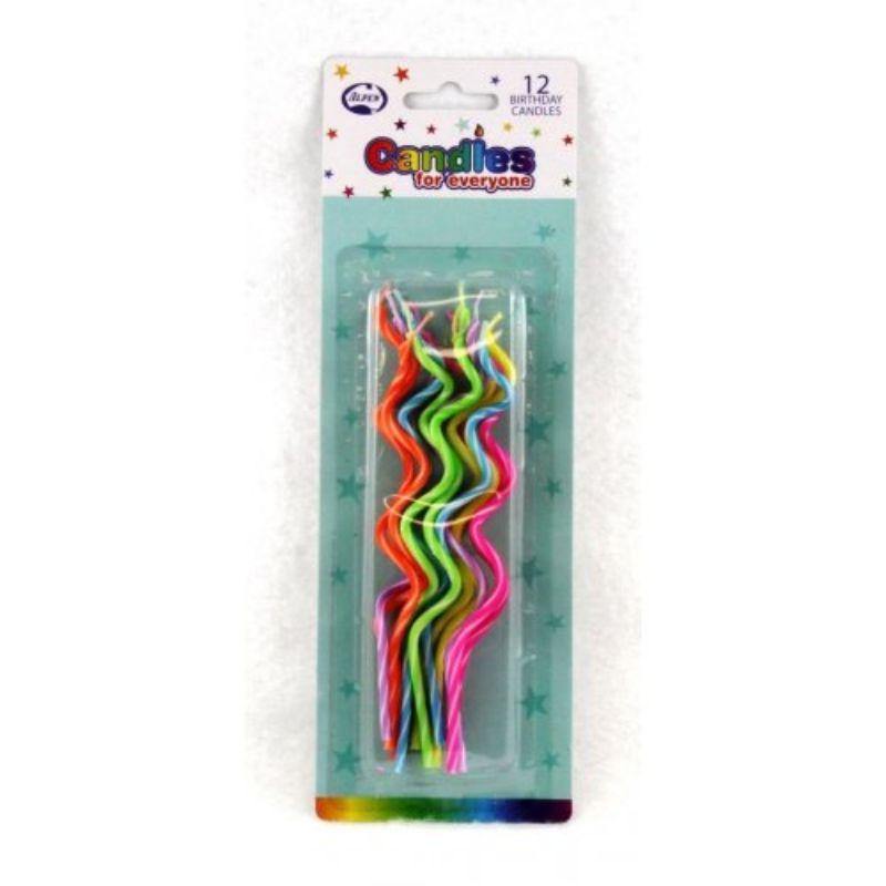 12 Pack Twisted Spiral Slim Candles