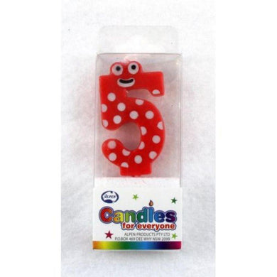 Mini Numeral Candle with Eyes #5 - The Base Warehouse