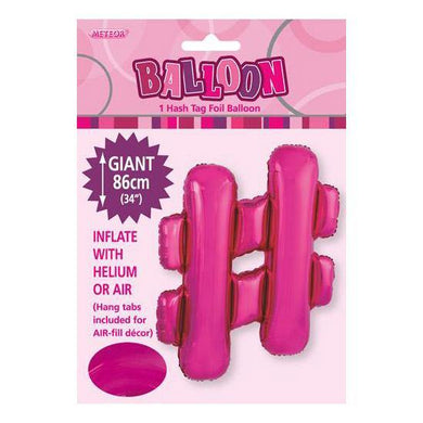 Hash Tag Hot Pink Foil Balloon - 86cm - The Base Warehouse