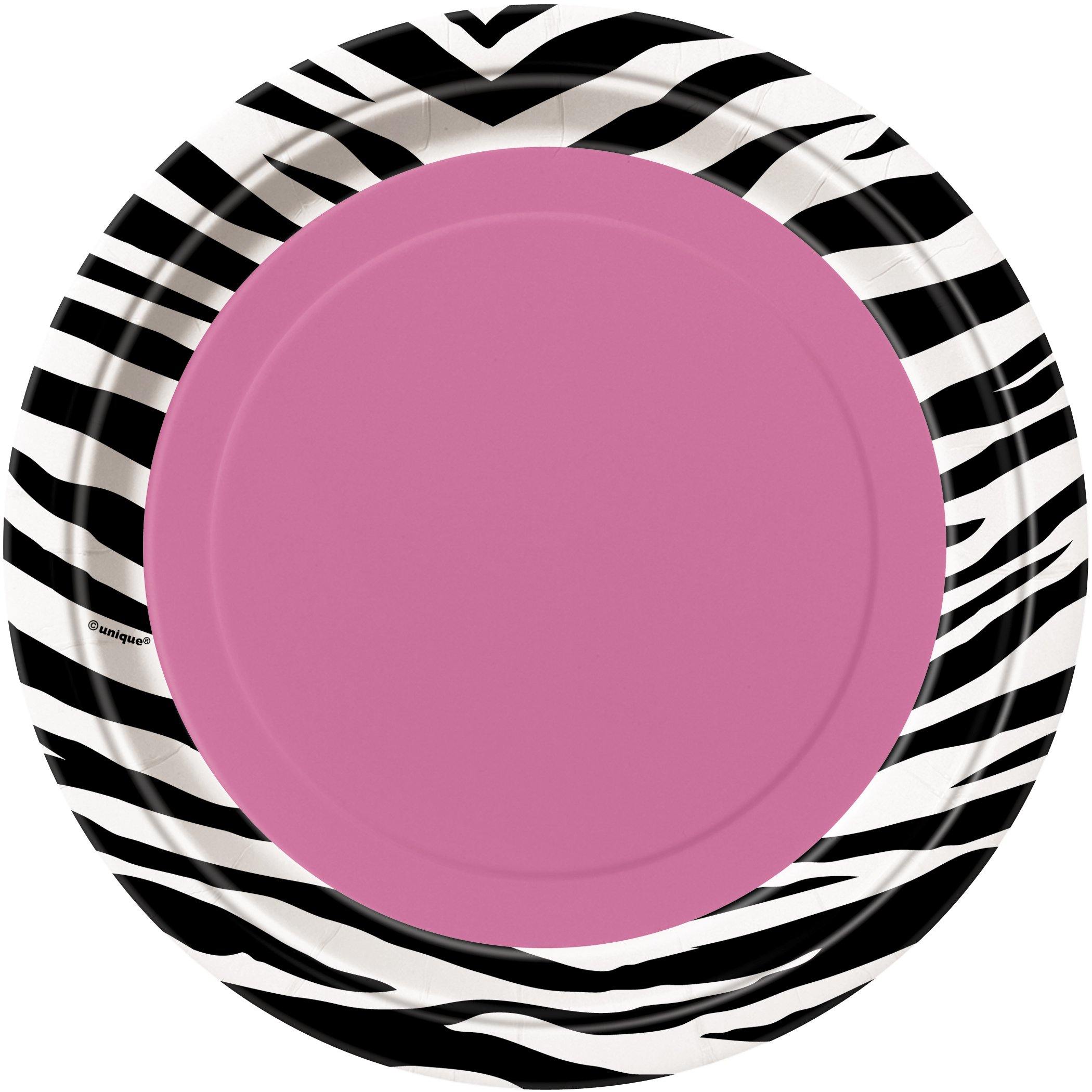 8 Pack Zebra Passion Paper Plates - 18cm - The Base Warehouse