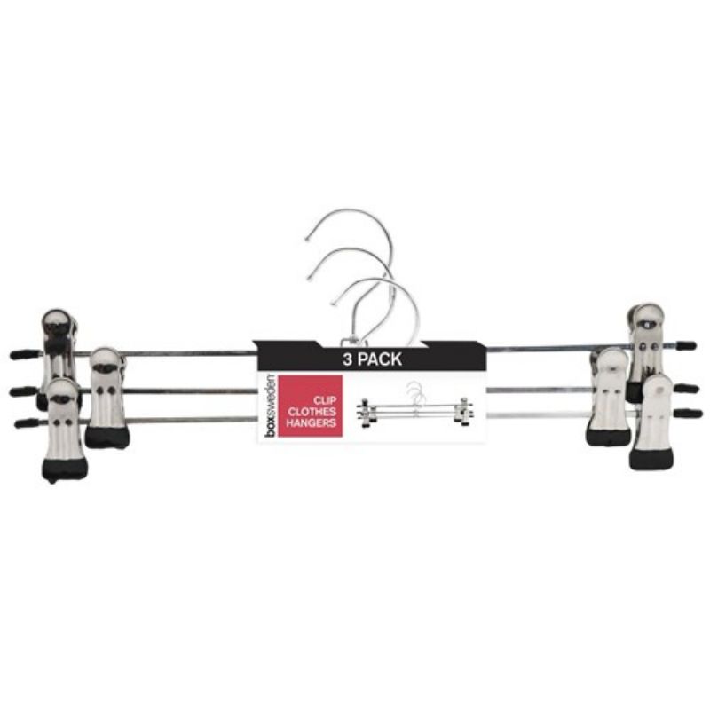 3 Pack Adjustable Clip Hangers - 35cm