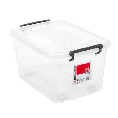 Trasparent Storage Box with Wheels - 32L - The Base Warehouse