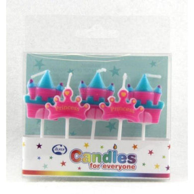 5 Pack Princess Crown & Castle Candles - The Base Warehouse