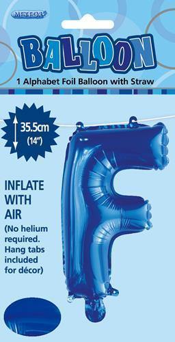 Royal Blue Letter F Foil Balloon - 35cm - The Base Warehouse