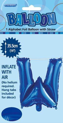 Royal Blue Letter W Foil Balloon - 35cm - The Base Warehouse