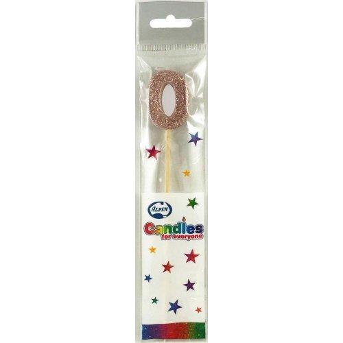 Rose Gold Glitter Long Stick Candle - #0 - The Base Warehouse