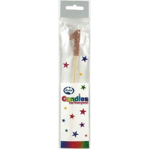 Rose Gold Glitter Long Stick Candle - #1 - The Base Warehouse