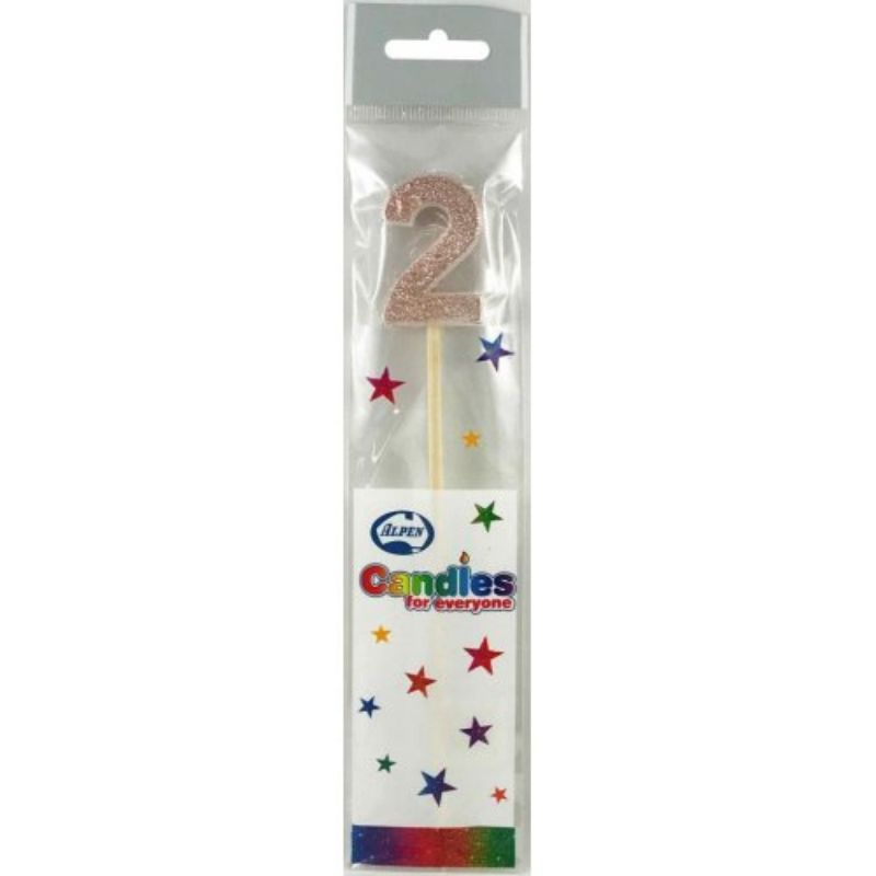 Rose Gold Glitter Long Stick Candle #2