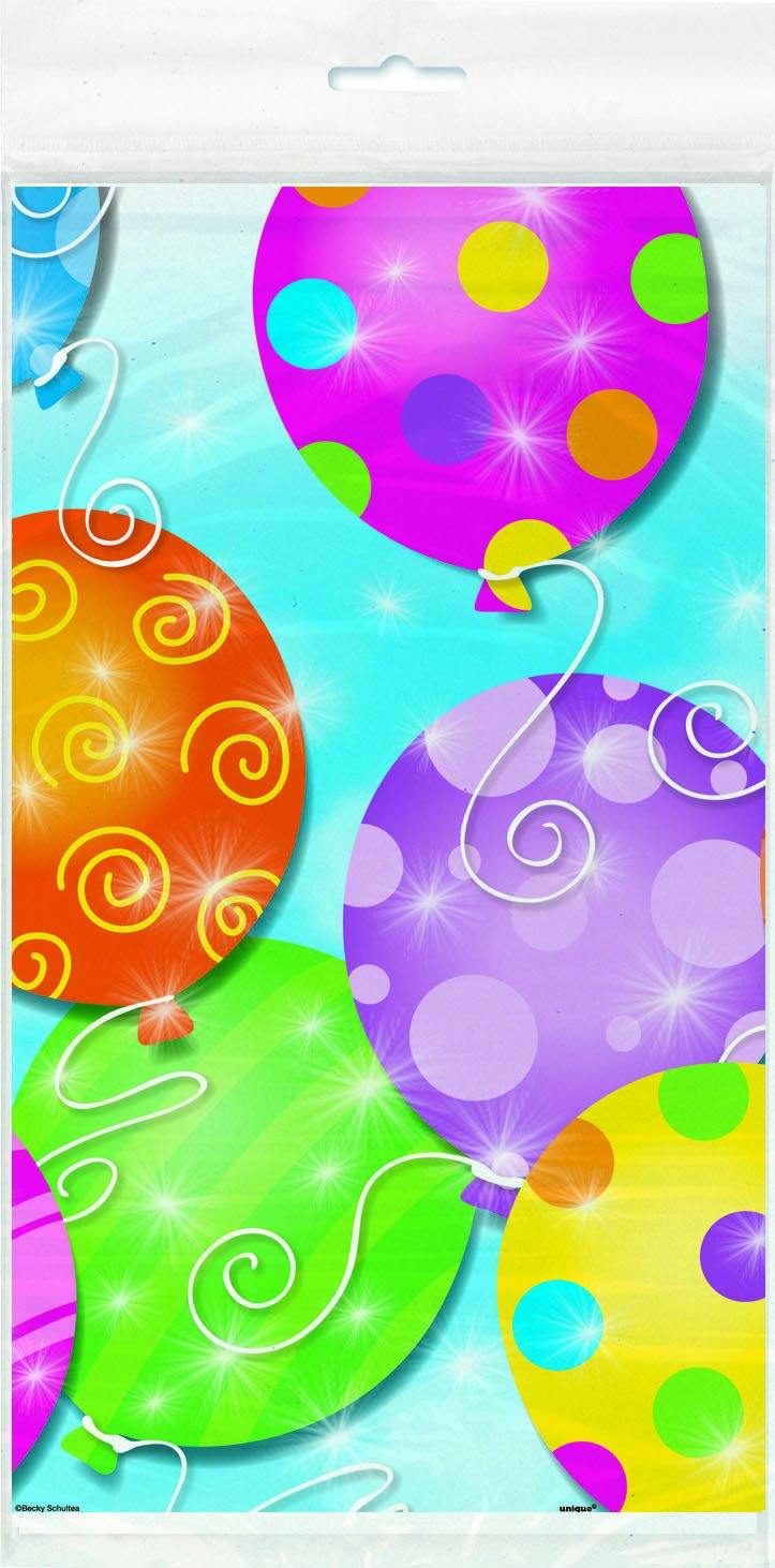 Twinkle Balloons Plastic Tablecover - 137cm x 213cm - The Base Warehouse