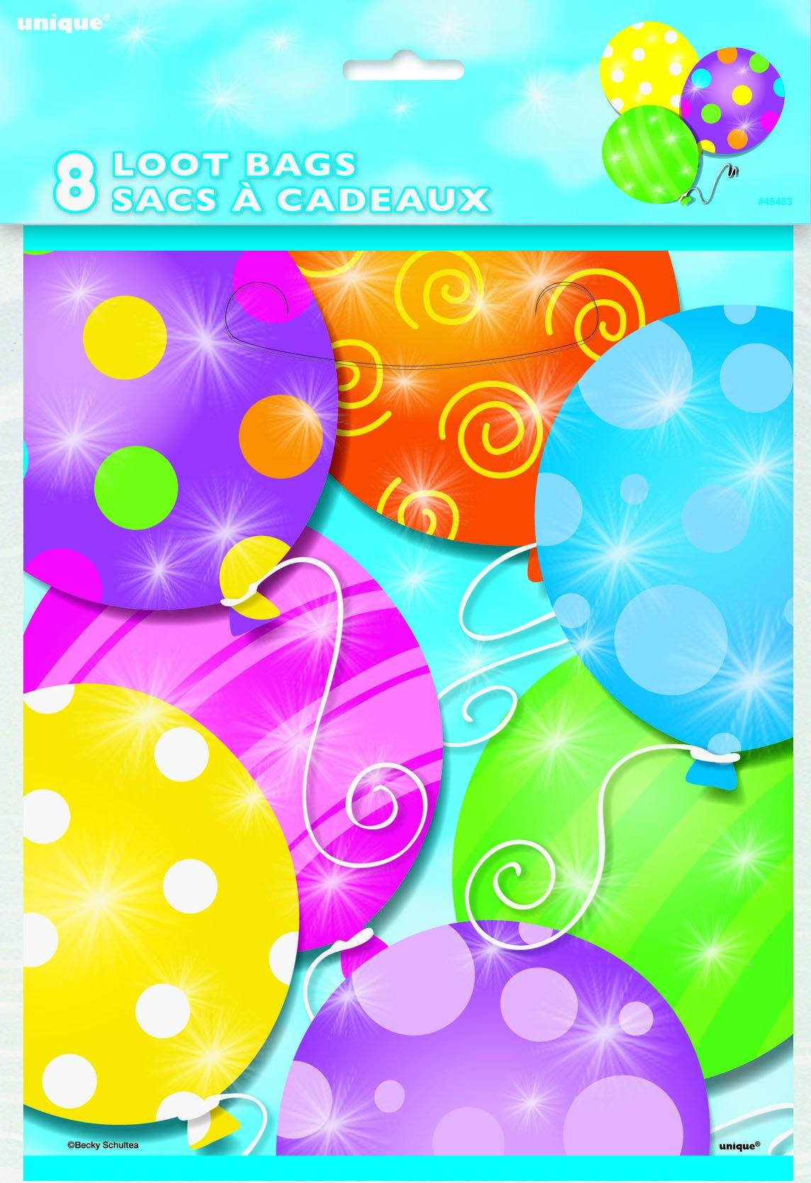 8 Pack Twinkle Balloons Loot Bags - The Base Warehouse