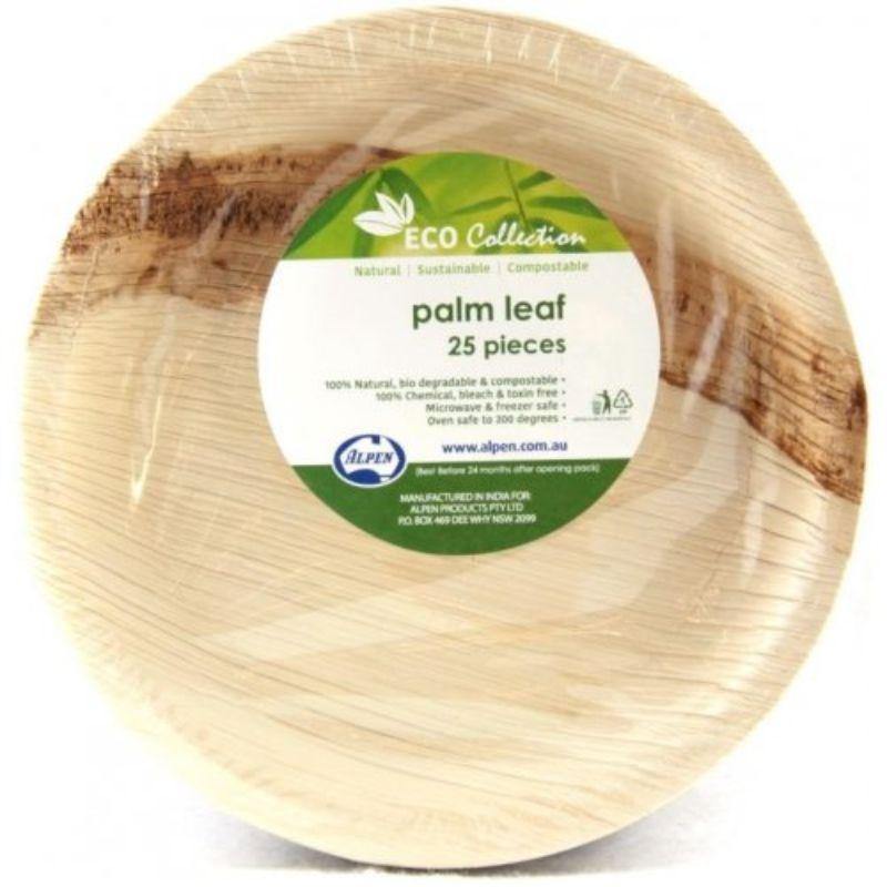 10 Pack Palmleaf Round Plates - 17.8cm - The Base Warehouse