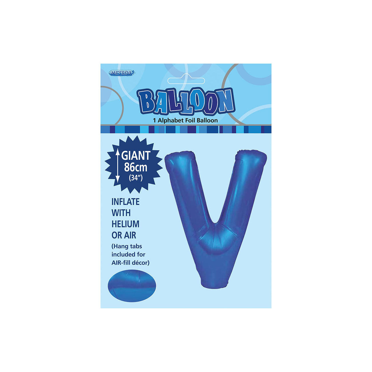 Royal Blue Letter V Foil Balloon - 86cm - The Base Warehouse
