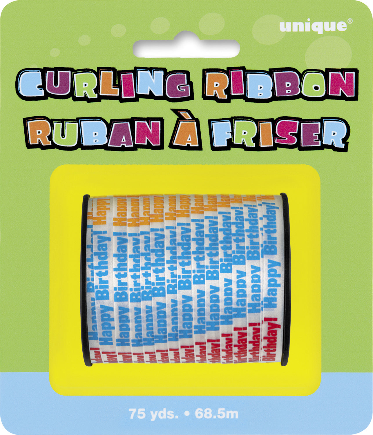 Happy Birthday Curling Ribbon - 68.5m