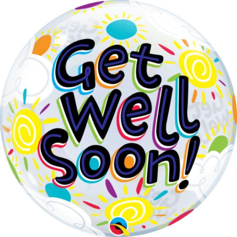 Get Well Soon Sunny Day Bubble Balloon - 55cm