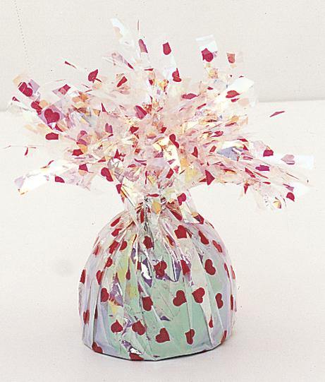 Red & White Dots Foil Balloon Weight - The Base Warehouse