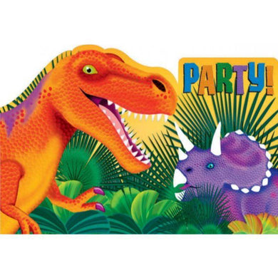 8 Pack Prehistoric Party Postcard Invitation - 10cm - The Base Warehouse