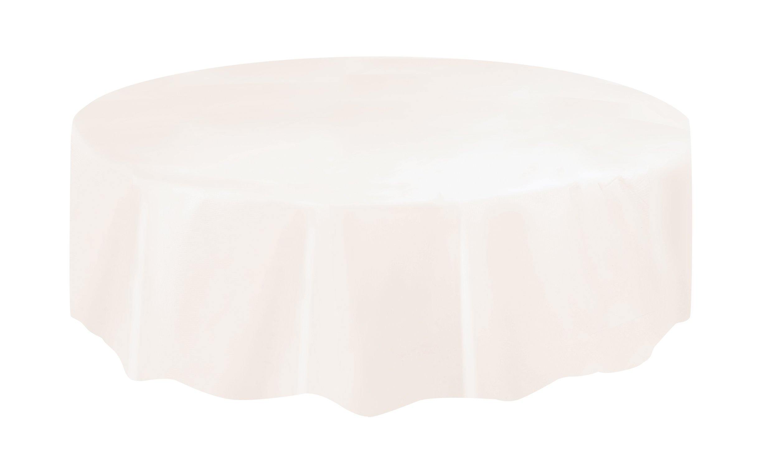 Ivory Plastic Round Tablecover - 213cm