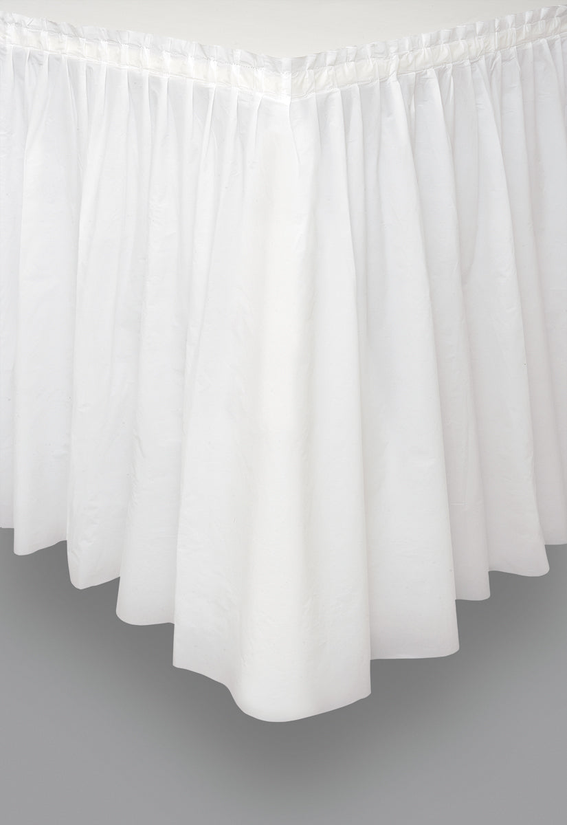 Bright White Plastic Tableskirt - 73cm x 4.3m
