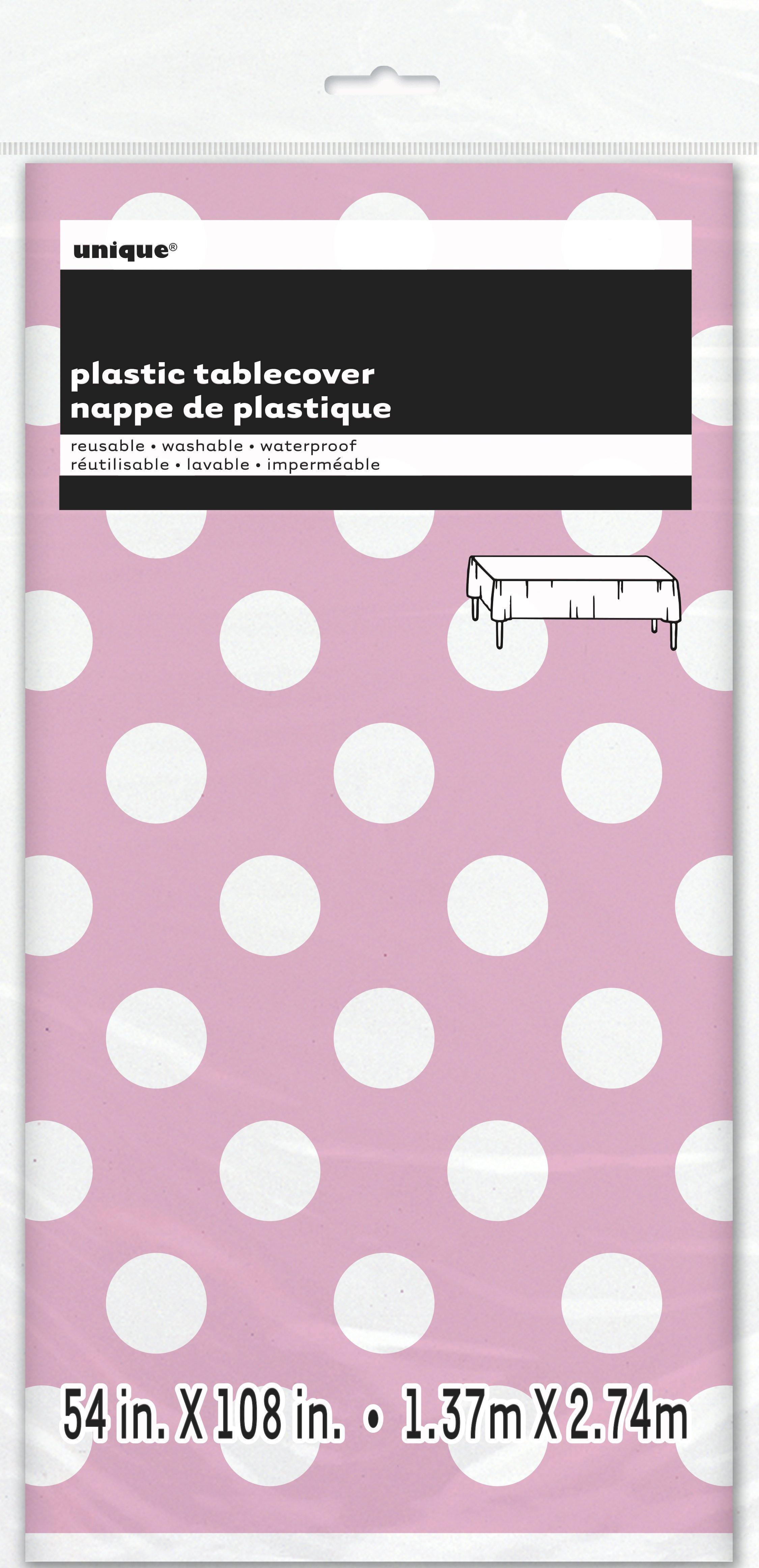 Lovely Pink Dots Plastic Rectangle Tablecover - 137cm x 274cm