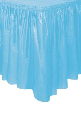 Powder Blue Table Skirt - 73cm x 4.3m - The Base Warehouse