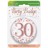 Load image into Gallery viewer, Sparkling Fizz Rose Gold 30th Badge - 7.5cm