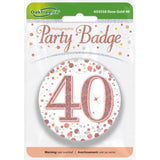 Load image into Gallery viewer, Rose Gold Sparkling Fizz 40 Badge - 7.5cm