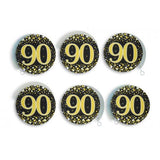 Load image into Gallery viewer, 6 Pack Black Gold 90 Sparkling Fizz Hanging Swirls
