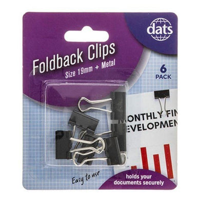 6 Pack Foldback Clips - 19mm - The Base Warehouse