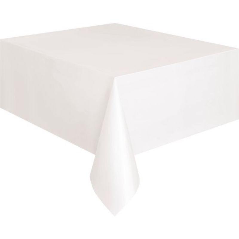 Bright White Plastic Rectangle Tablecover - 137cm x 274cm
