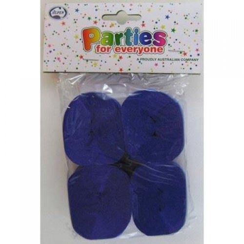 4 Pack French Blue Crepe Streamers - 3.5cm x 13m