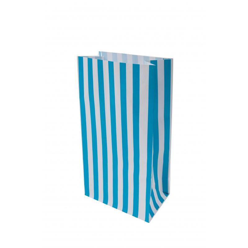 10 Pack Electric Blue Stripe Treat Bags - The Base Warehouse