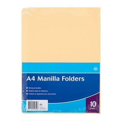 10 Pack A4 Manilla Folders - The Base Warehouse