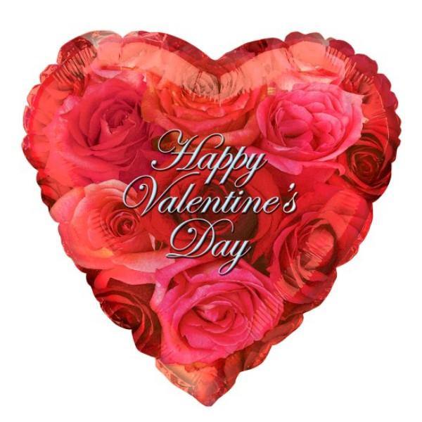 Valentines Day Rose Foil Balloon - 45cm