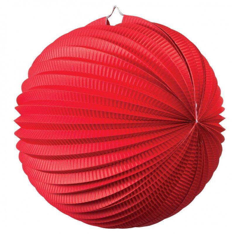 Apple Red Accordion Lantern - 35cm - The Base Warehouse